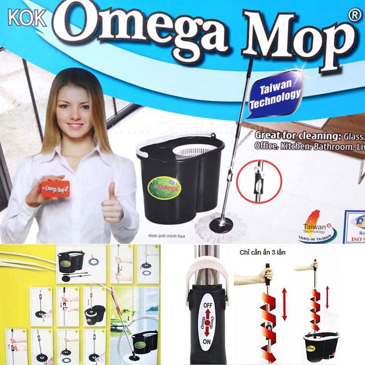 Bộ chổi lau nhà KOK Omega Mop 360 độ Thông Minh