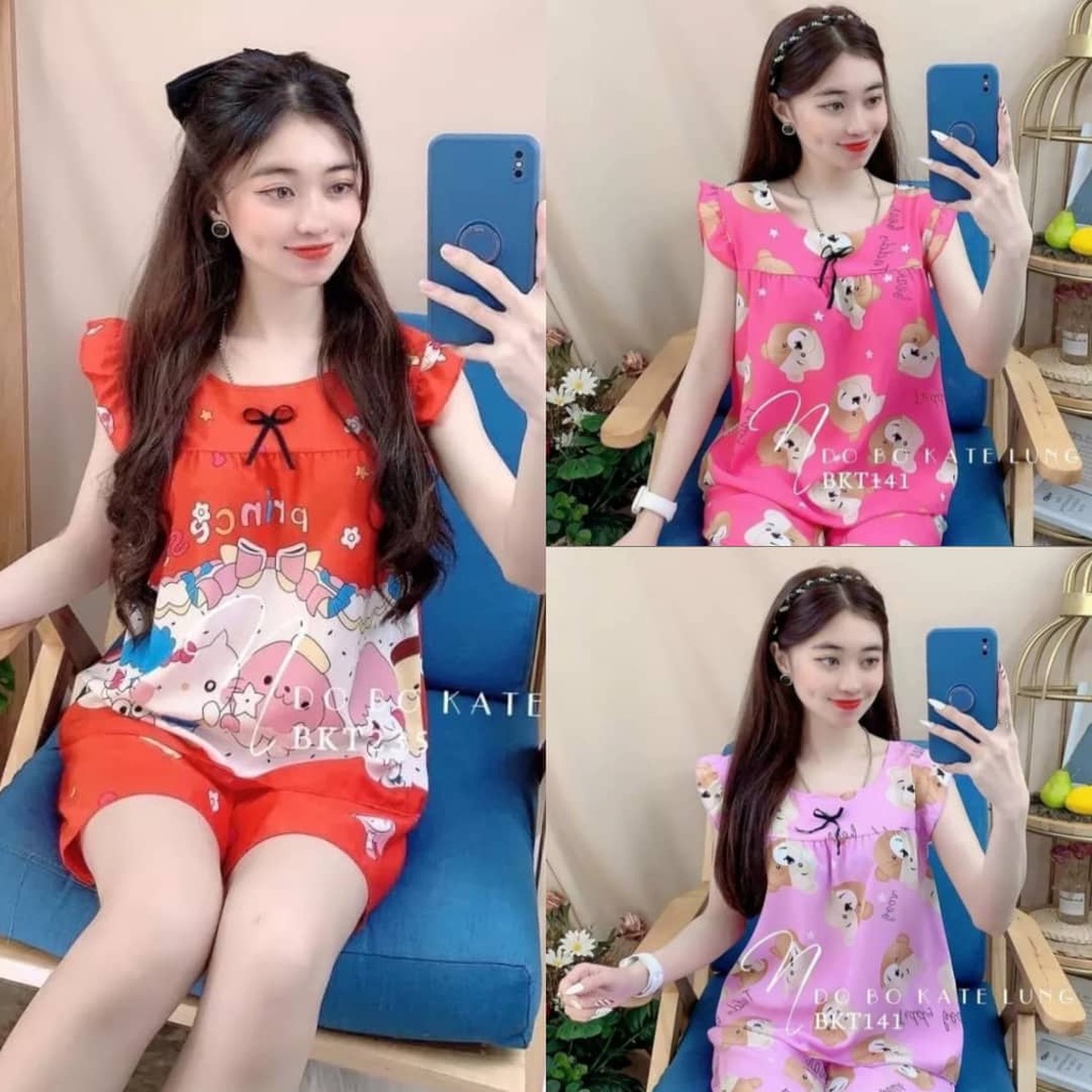 Bộ lụa hàn đùi dễ thương, ảnh thật, 35 đến 55kg