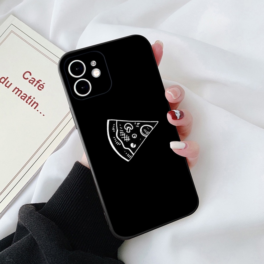 Ốp Lưng Iphone TPU Cạnh Vuông Pizza,  BVC Iph6/6plus/6s/6splus/7/7plus/8/8plus/x/xs/11/12/pro/13/promax