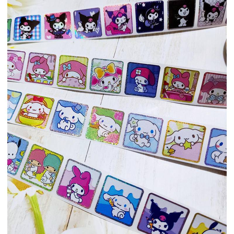 Bộ 200 Nhãn Dán Trang Trí Quà Tặng In Hoạt Hình Sanrio Cinnamoroll Dễ Thương DIY