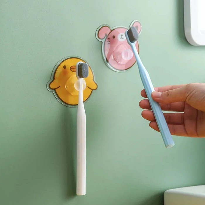 Móc Treo Bàn Chải Đánh Răng Tự Dính Mạnh Họa Tiết Hoạt Hình Đa Năng Chống Thấm Nước Siêu Bền