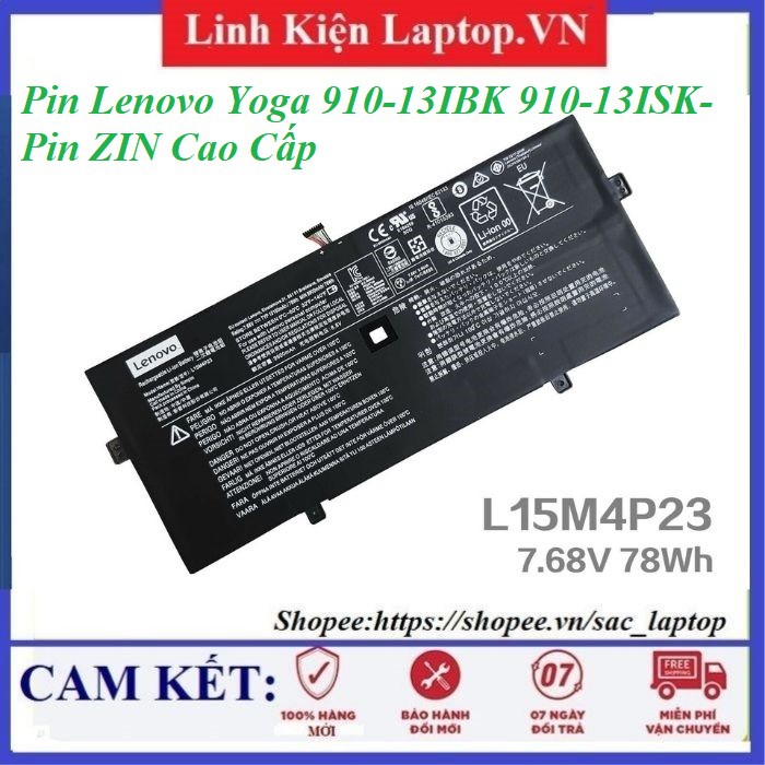 Pin Laptop Lenovo Yoga 910-13IBK 910-13ISK L15M4P23 - PIN ZIN CA CẤP