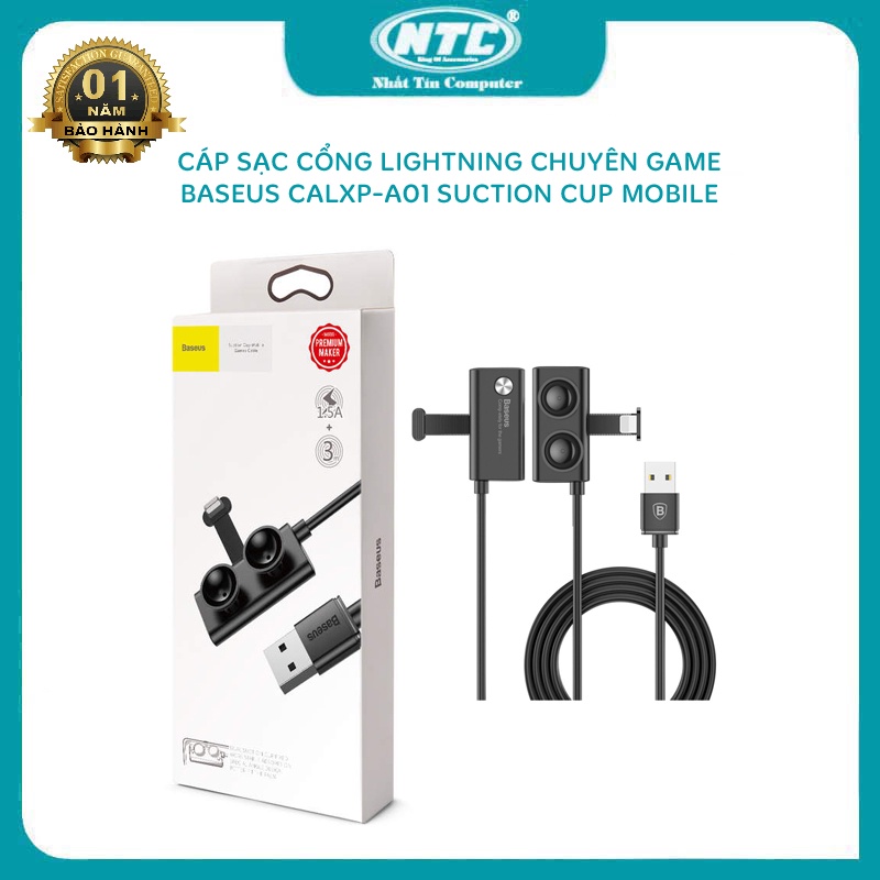 Cáp sạc và truyền data cổng LN Baseus CALXP-A01 Cup Mobile núm cao su giữ chân sạc - dài 1m max 2.4A (Đen)