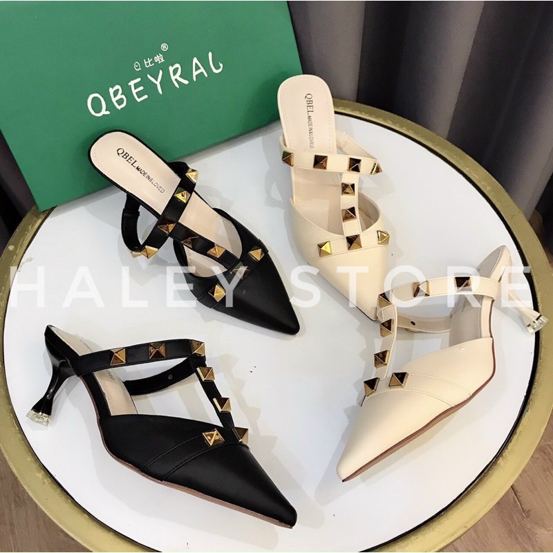 Sục nữ tán đinh to siêu hot gót 5cm sang chảnh đi chơi đi tiệc đi làm HALEY STORE