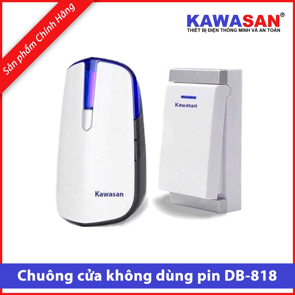 Chuông Cửa Không Dây Không Dùng Pin - Chuông cửa chống nước Kawasan DB-818