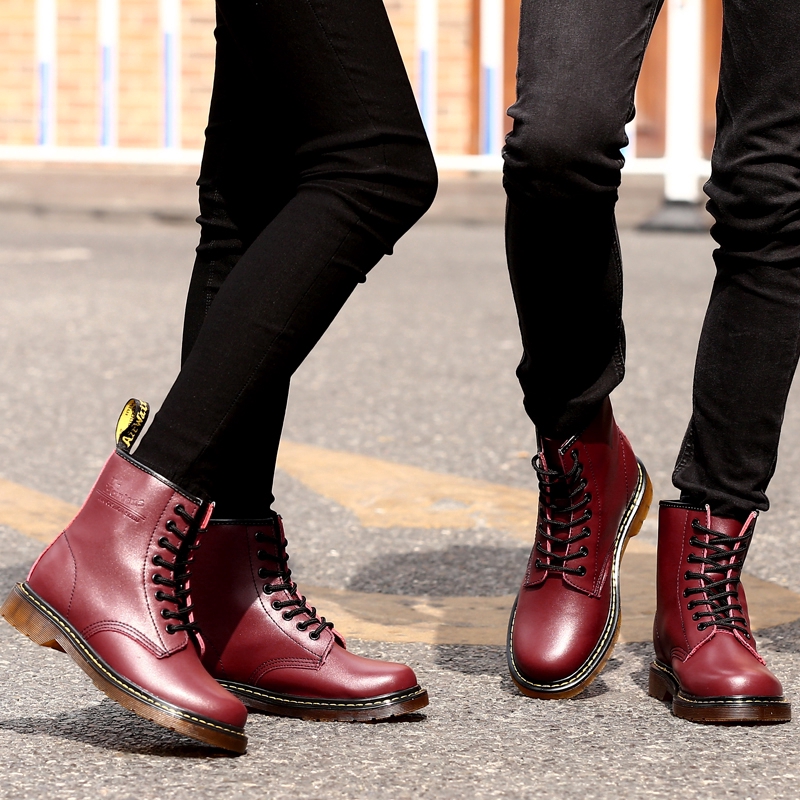 Giày bốt chất liệu bằng da Dr.martens Martin thời trang