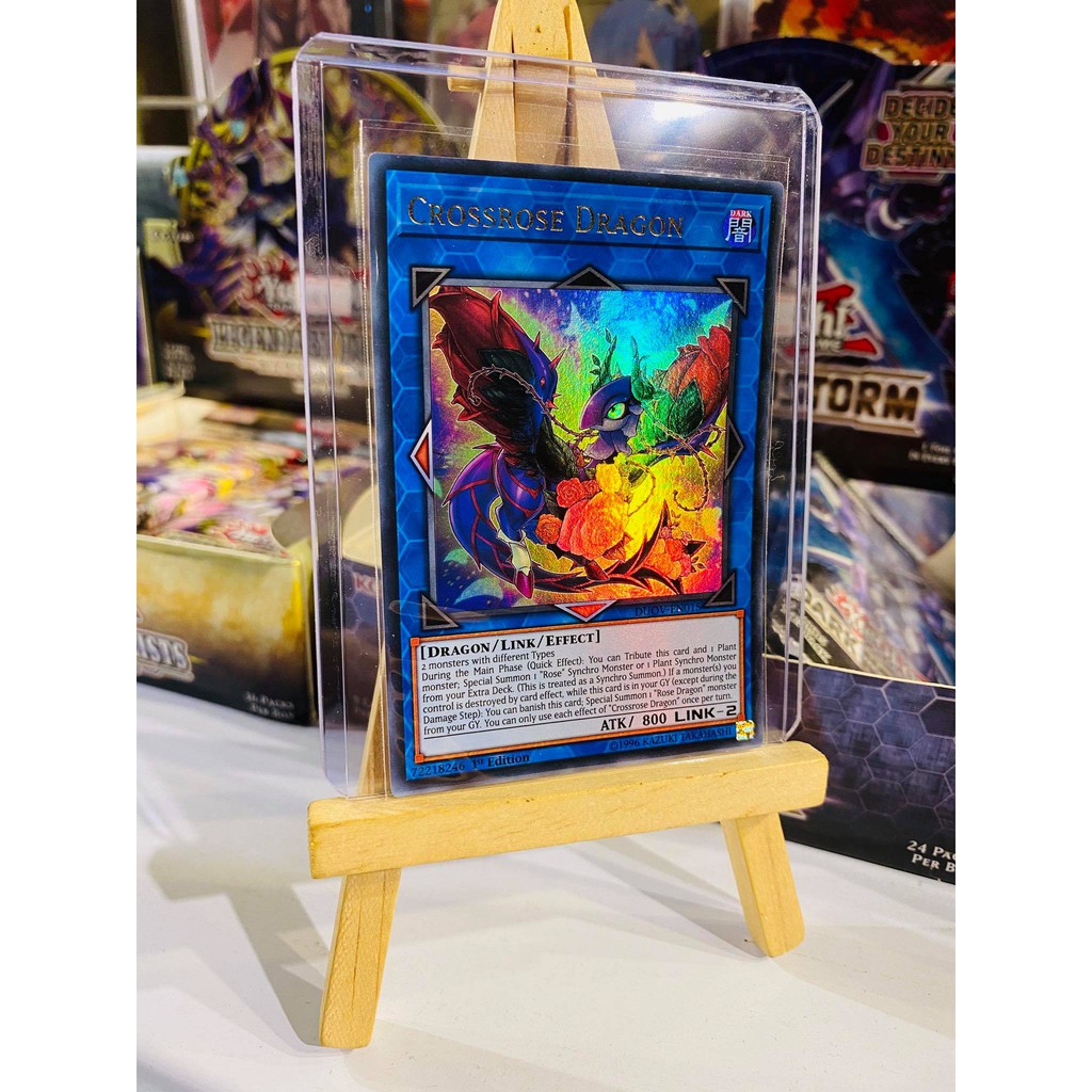Lá bài thẻ bài Yugioh Crossrose Dragon - Ultra Rare - Tặng bọc bài nhựa bảo quản