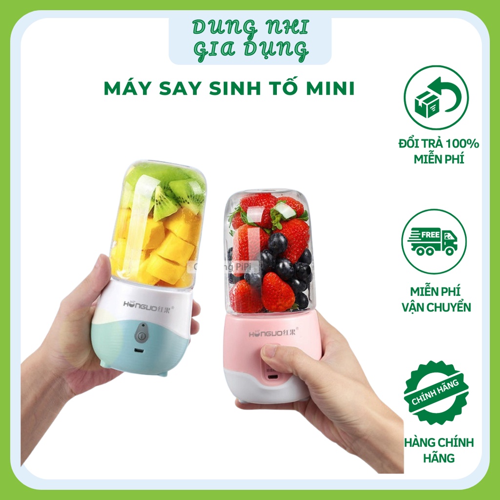 Máy Xay Sinh Tố HONGUO MiNi 300Ml Có Cổng Cắm USB Máy Xay Cầm Tay Đa Năng Tiện Dụng