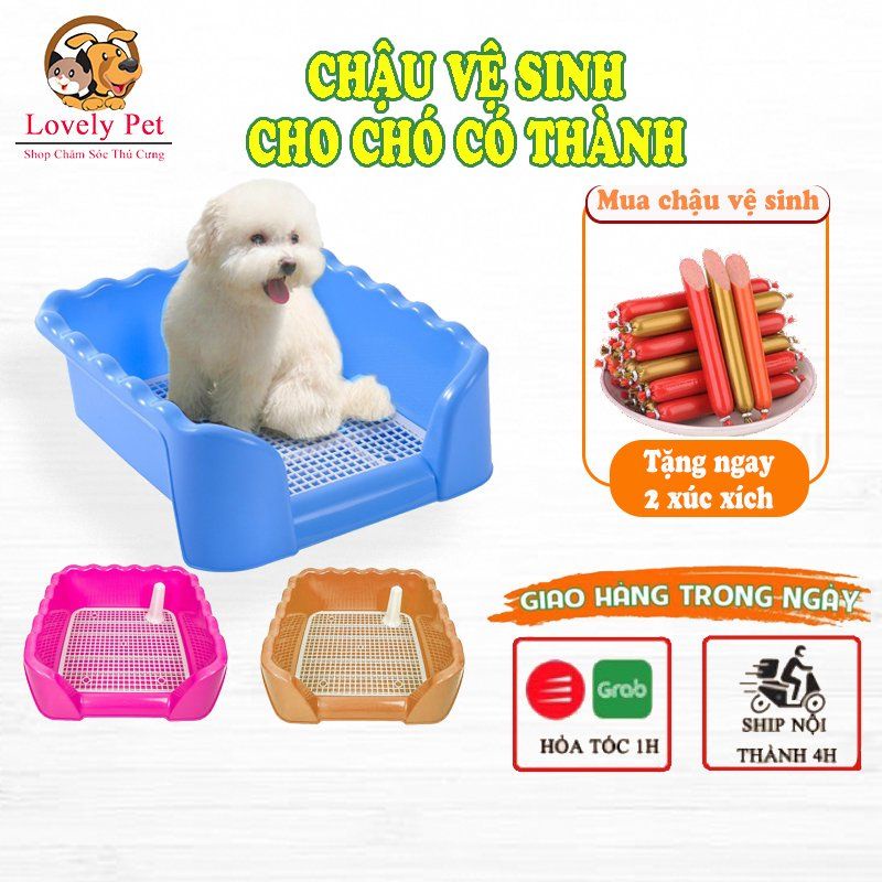 Chậu Vệ Sinh Cho Thú Cưng Chó Mèo Có Tường Chắn (hàng nội địa)
