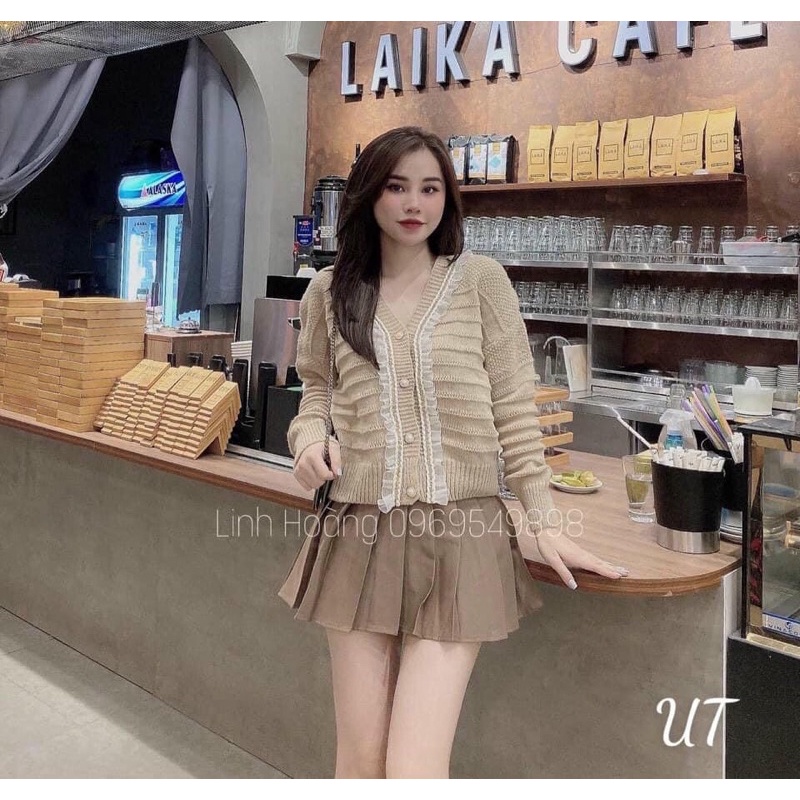 ÁO KHOÁC LEN BÈO TIỂU THƯ CÚC NGỌC(ảnh thật trải sàn)