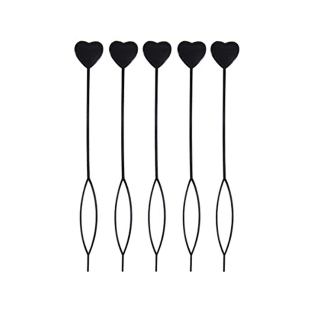 Set 5 Kẹp Tóc Tự Động Bằng Nhựa Màu Đen Dùng Tạo Kiểu Tóc Đẹp