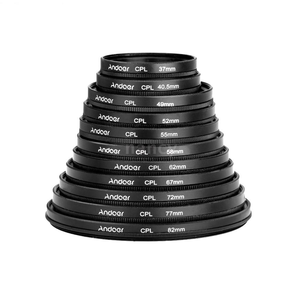 Bộ lọc kính phân cực tròn Andoer 58mm Digital Slim CPL cho ống kính máy ảnh DSLR Canon Nikon Sony