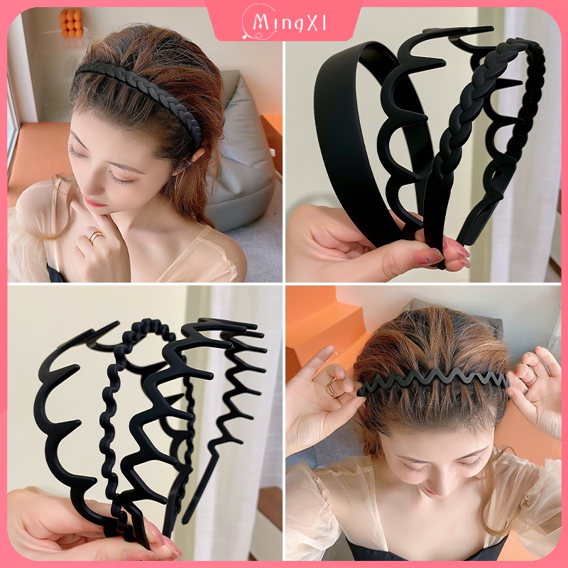 Set 3 Băng Đô Đen Đơn Giản Phong Cách Hàn Quốc Cổ Điển Dành Cho Nam Và Nữ