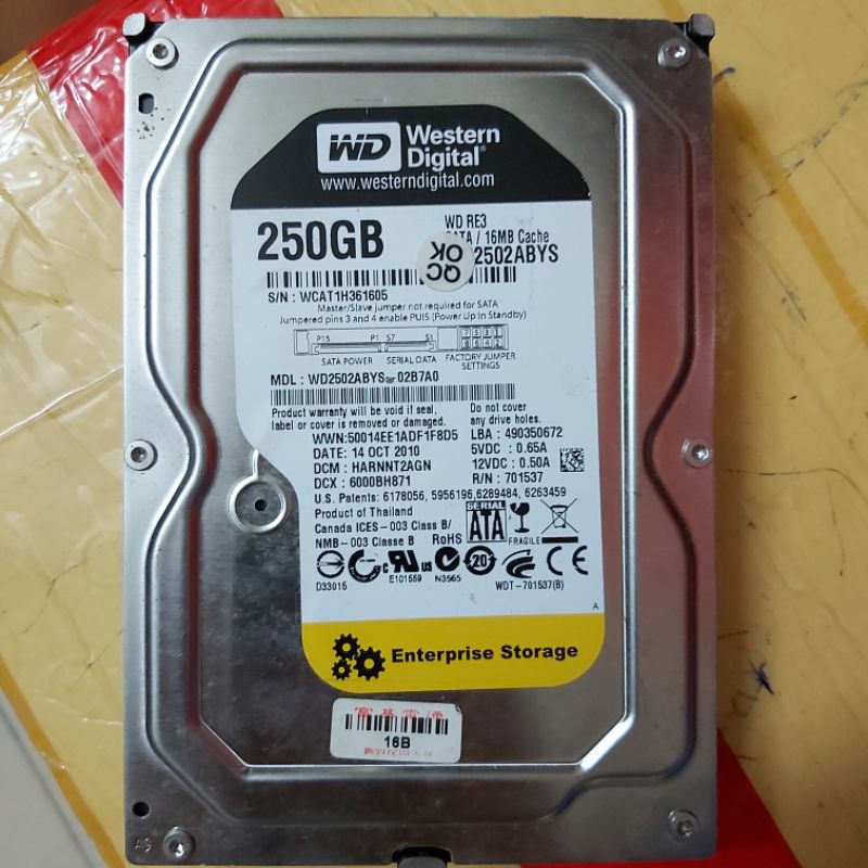 Ổ cứng HDD WD Western 250GB - Bảo Hành 24 Tháng