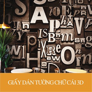 GIẤY DÁN TƯỜNG CHỮ CÁI CHO NHÀ HÀNG, QUÁN BAR, HIỆU TÓC 3D111