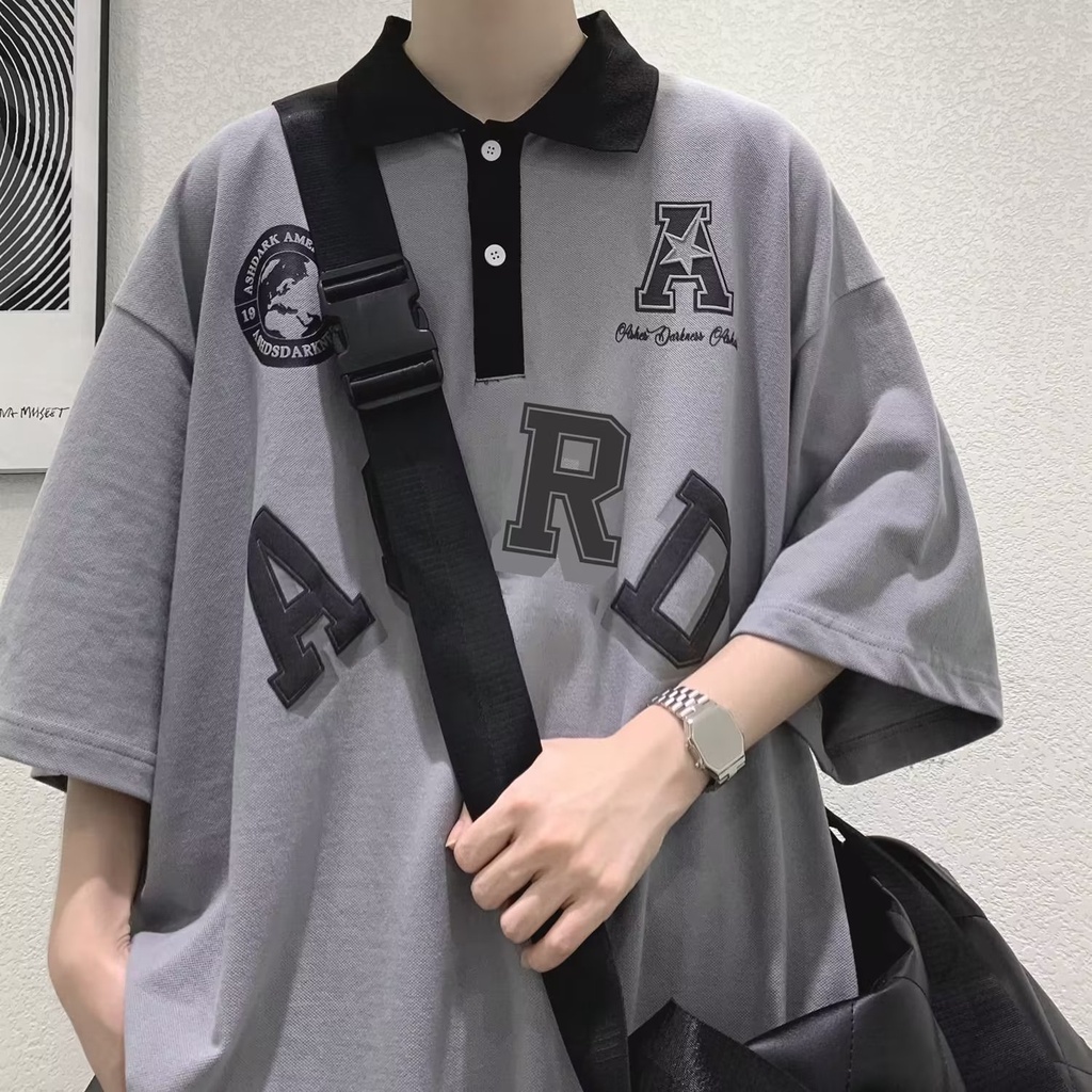 Áo thun nam áo phông thể thao Polo Dáng Rộng In Chữ Đơn Giản Thời Trang Cho Cặp Đôi fashion bigsize áo sơ mi unisex