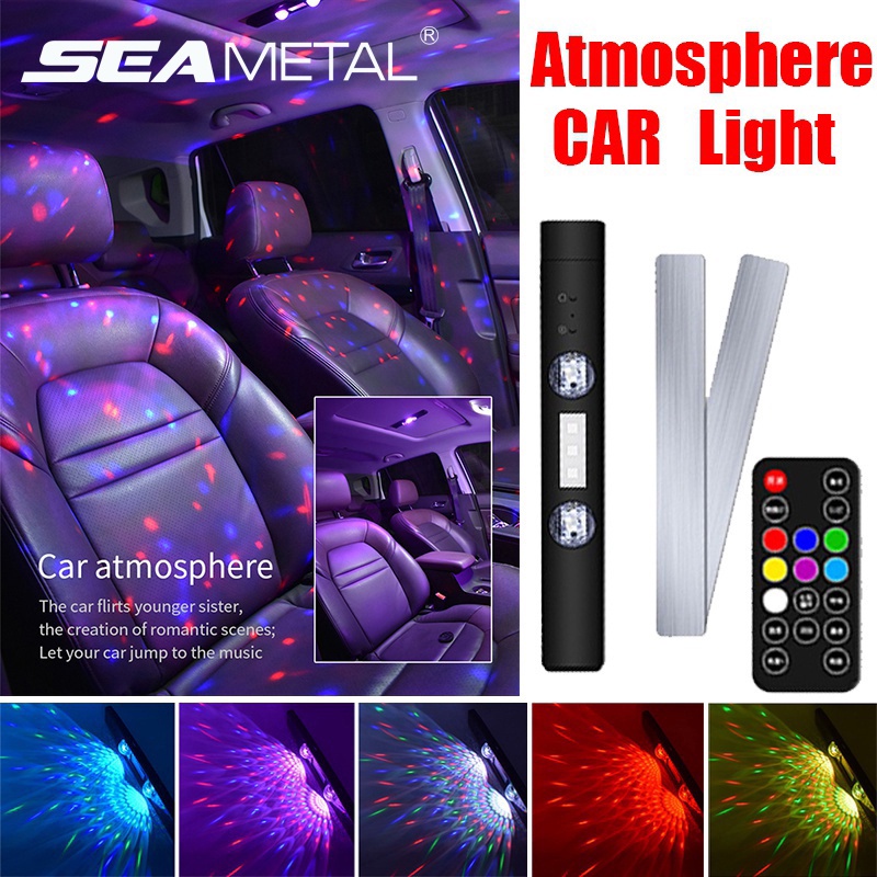 Đèn LED SEAMETAL RGB đầy màu sắc có điều khiển từ xa trang trí cho xe hơi