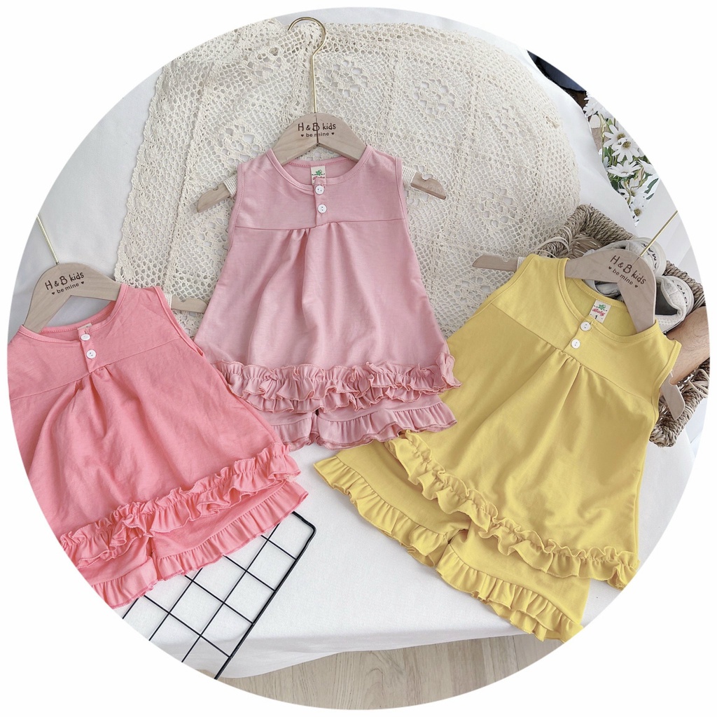 Hàng hot bộ 3 lỗ phối bèo xinh cho bé gái