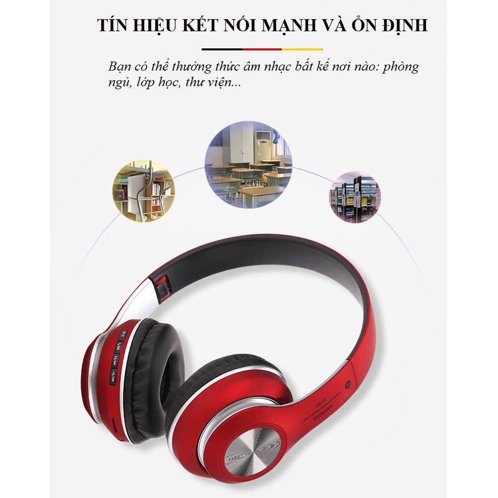Tai Nghe Chụp Tai ❤️FREESHIP❤️ Tai Nghe Không Dây Âm Thanh Sống Động - Tai Nghe Bluetooth ST-33 Hỗ Trợ Thẻ Nhớ, Nghe FM