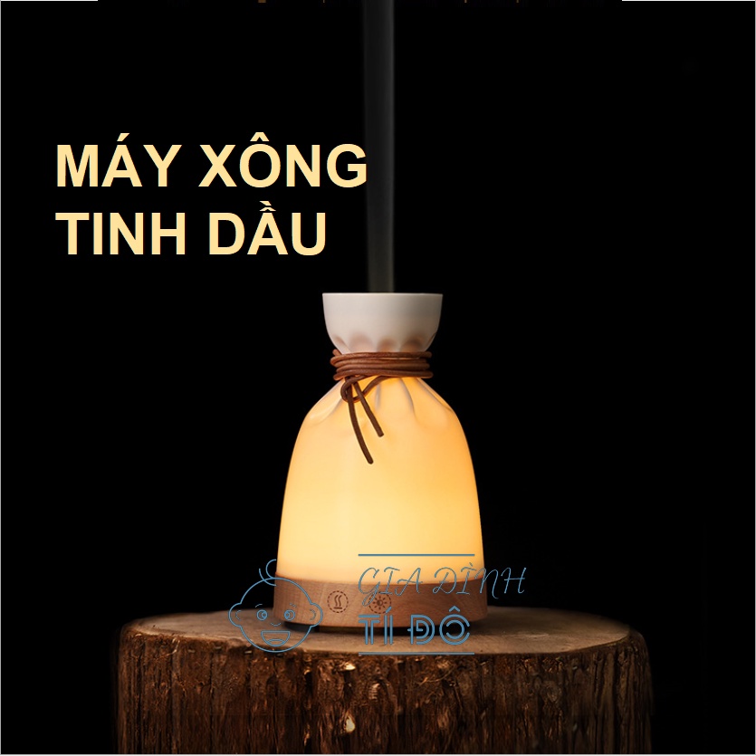 Máy Xông Tinh Dầu Cao Cấp Premium Dung Tích 140ml Kết Hợp Đèn Ngủ Ấm Áp