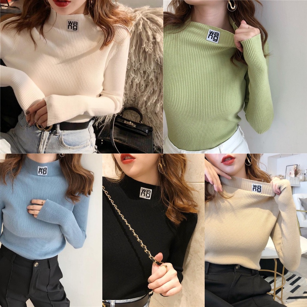 Áo Dệt Kim Tay Dài Cổ Cao Thiết Kế Mỏng Kiểu Dáng Mới Thời Trang Dành Cho Nữ