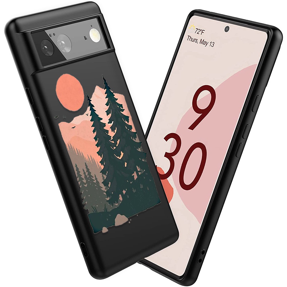 Ốp điện thoại mềm siêu mỏng màu đen in họa tiết hoạt hình cho Google Pixel 6 Pro 5A 5G 3XL 3a XL 4A
