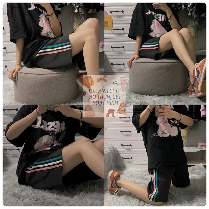 🔥Quần Short 3 Line 3 Màu Unisex Nam Nữ - Quần Đùi Thể Thao Ống Rộng Phom Rộng Freesize 38-70kg Quần Sooc Thun TUEANHSHOP | BigBuy360 - bigbuy360.vn