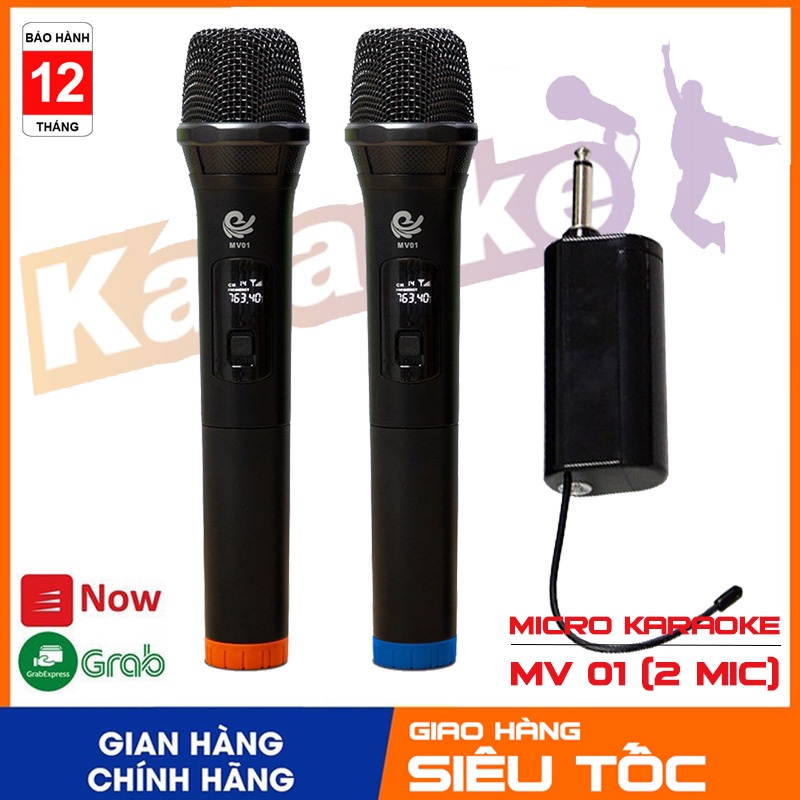 Micro Karaoke không dây đa năng SHUBOLE SV-8/VIETSTAR MV-01 (2 MIC) hút mic tốt, hát hay