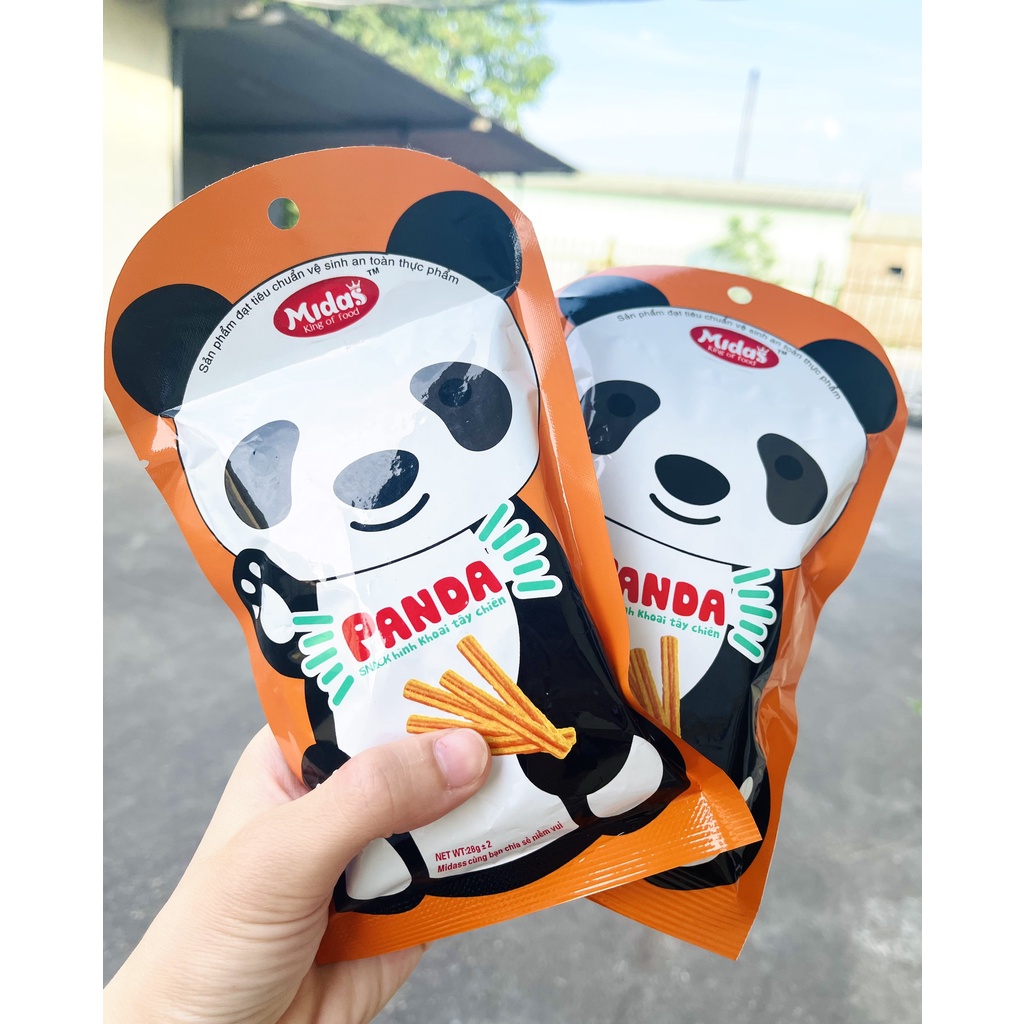 MIDASS Gấu Panda, Combo 10 gói snack hình khoai tây chiên 28g