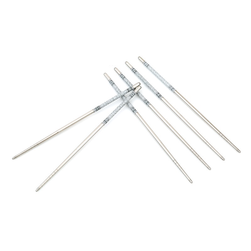 Set 1 / 5 Đôi Đũa Inox Chống Trượt Phong Cách Trung Hoa