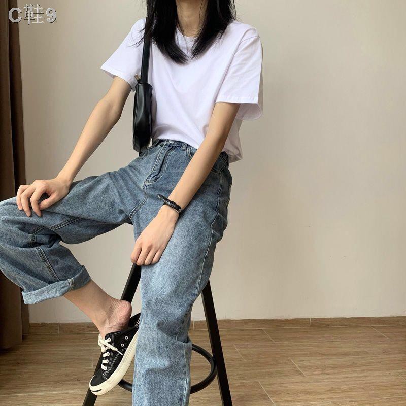 Pure cotton white t-shirt women s short-sleeved summer 2021 new Korean version of color tops wild loose clothes female