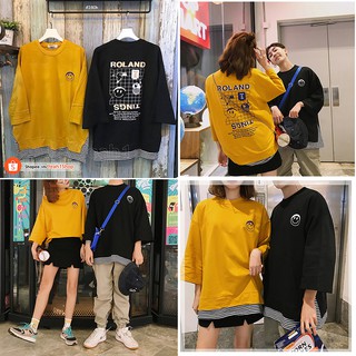 [Yeah1Shop]- Áo thun mặt cười lai sọc (M, L, XL)