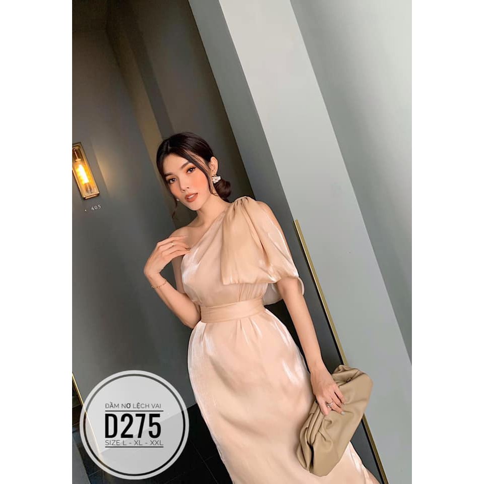 Đầm bigsize lệch vai phối nơ đi tiệc 4 màu size 55-90kg