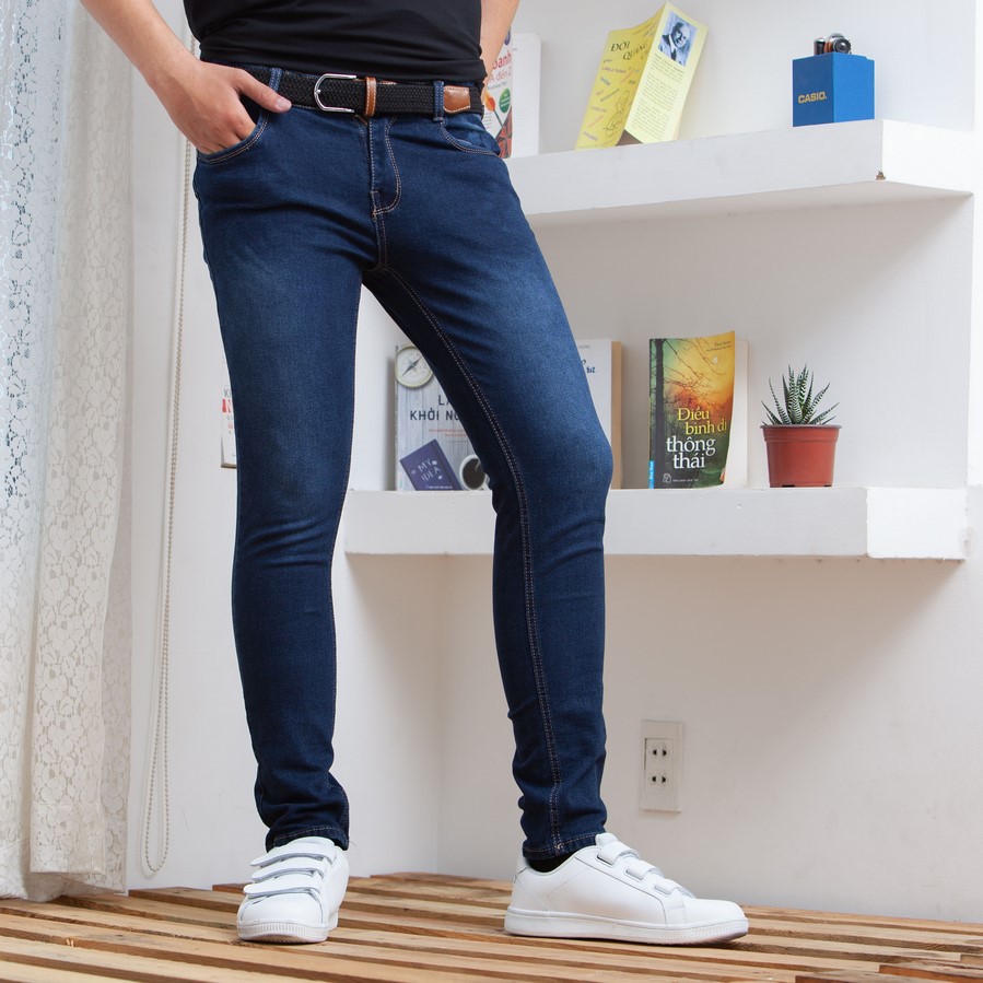 Quần jeans nam đen co giãn TS98