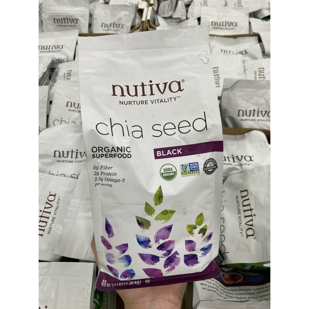 Hạt chia hữu cơ Mỹ Nutiva Organic Black Chia Seed 1.36kg