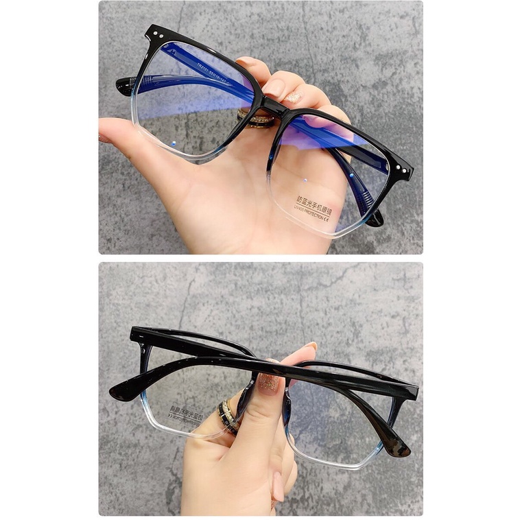 [Freeship] Mắt kính nam nữ thời trang giả cận thiết kế phối màu trẻ trung sành điệu - 2131