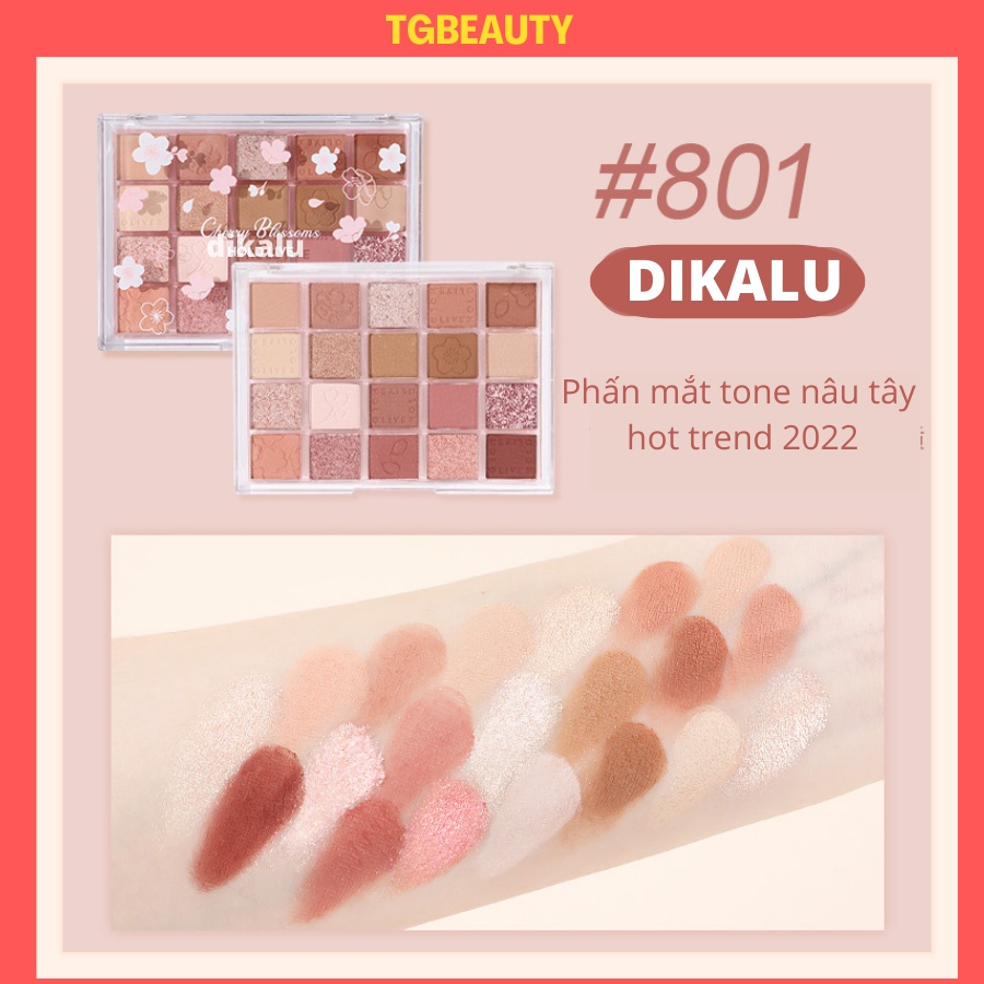 Phấn mắt dikalu sakura 20 ô tone nây tây nhũ lì