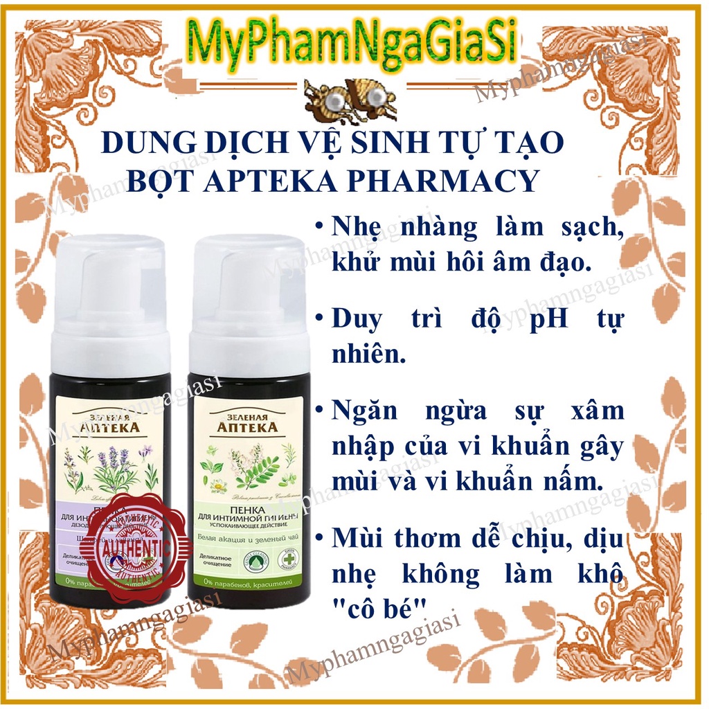 Dung Dịch Vệ Sinh tạo bọt Apteka Green Pharmacy 150ml