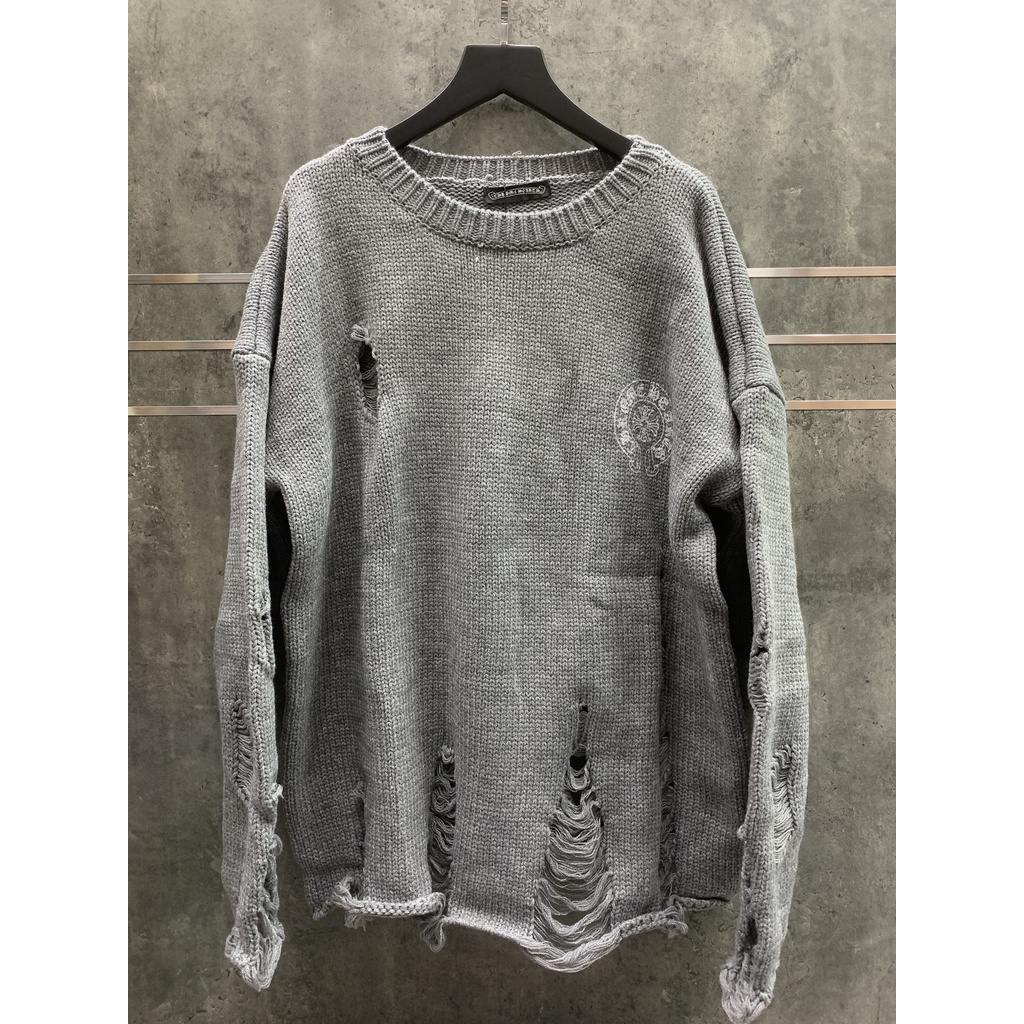 ÁO LEN RÁCH CHROME HEARTS 2.0 HÀNG QUẢNG CHÂU CAO CẤP. ÁO LEN THỜI TRANG LUXURY SANG TRỌNG