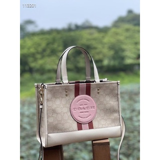 Túi tote nữ coach demspey sọc size 30 4113