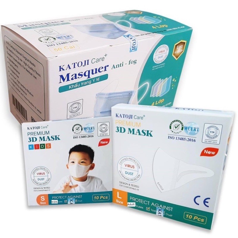 Khẩu trang 3d Katoji cao cấp hộp 10 cái .