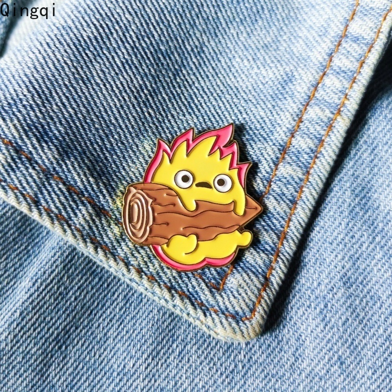 Ghim cài áo Miss Zoe bằng gỗ tráng men họa tiết hoạt hình độc đáo