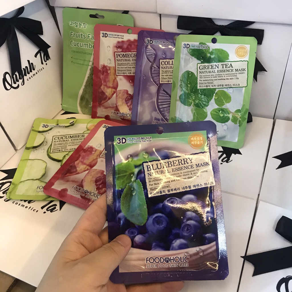 Mặt nạ giấy 3D 💥Freeship💥 Foodaholic Mask Hàn Quốc giúp cấp ẩm, làm mát da, dưỡng da trắng sáng, mịn màng SP14 | BigBuy360 - bigbuy360.vn