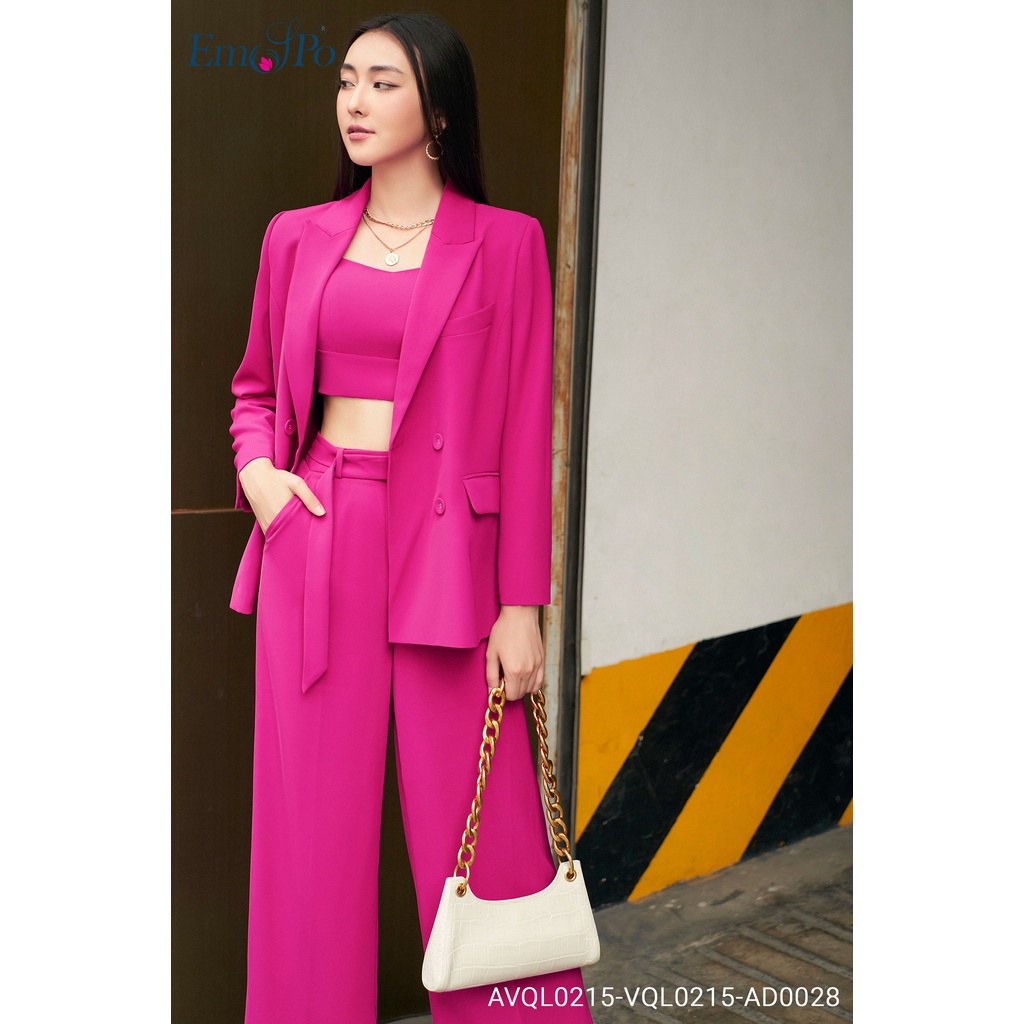 Quần ống suông Emspo cài khuy đai rời VQL0215