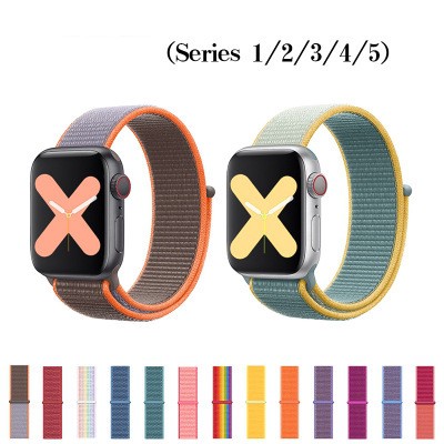 HOT Dây đồng hồ Iwatch - Dây đeo tay vòng đeo đồng hồ Apple vải nhung Velcro phong cách thế hệ 12345 Bán chạy