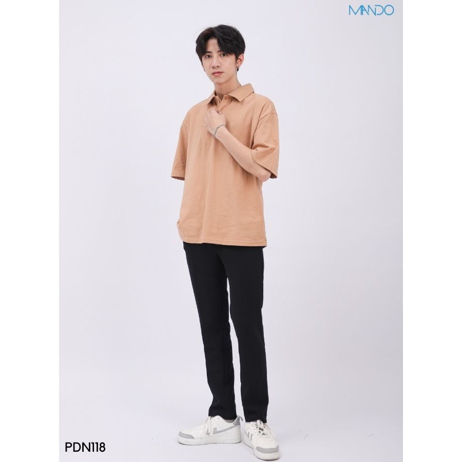 Áo Phông Polo Nam MANDO Tay Lỡ Có Cổ Vải Cotton Gân Cao Cấp Nhiều Màu Form Rộng Basic Unisex Thời Trang Hàn Quốc PDN118 | BigBuy360 - bigbuy360.vn