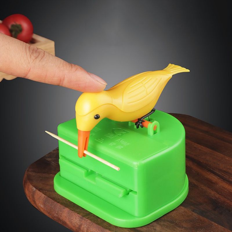 Chim mổ tăm tự động, chim gõ kiến mổ tăm,hũ tăm chim gõ kiến