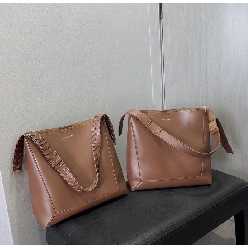 Túi tote màu nâu trendy chất da PU JENNY FAIRY BAG