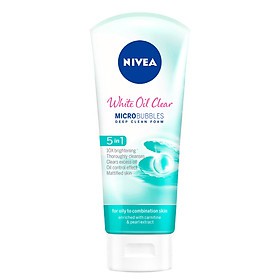 Bộ 2 Sữa rửa mặt NIVEA White Oil Clear giúp trắng da sạch nhờn