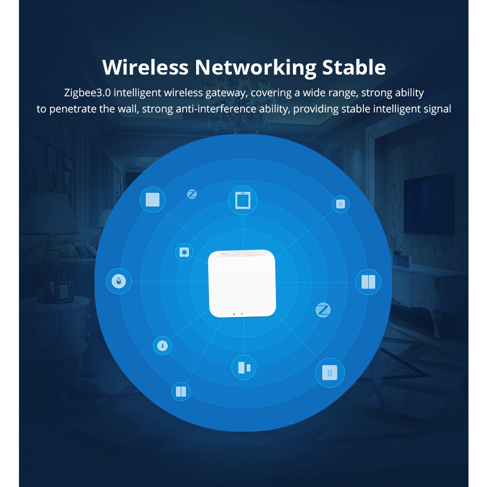 Bộ kết nối trung tấm zigbee 3.0 nhà thông minh, Hub Tuya Zigbee Wifi, Hỗ trợ kết nối đến 70 thiết bị